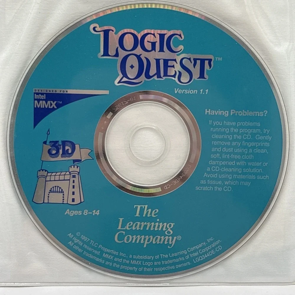 Logic Quest PC Game 3D Version 1.1 ‎ 1997 ages 8-14 Pamphlet included Used